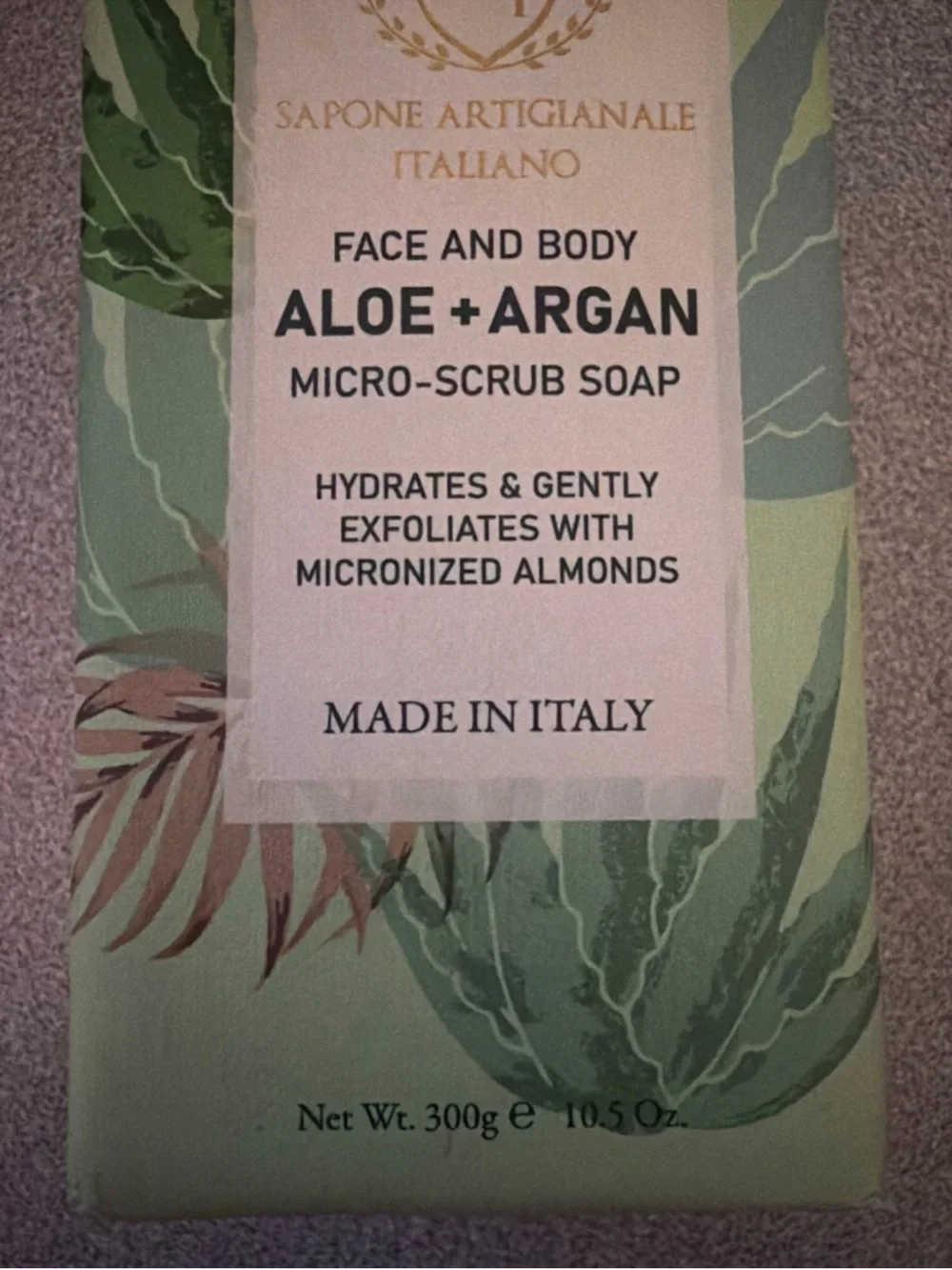 SAI Artisan ALOE + ARGAN Almond Face & Body Hydrating Micro-Scrub Soap